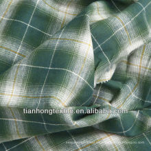 100% algodón control llano Flannelet Plaid vestido tela de la camisa
